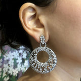 Diamond Gold Drop Web Earrings