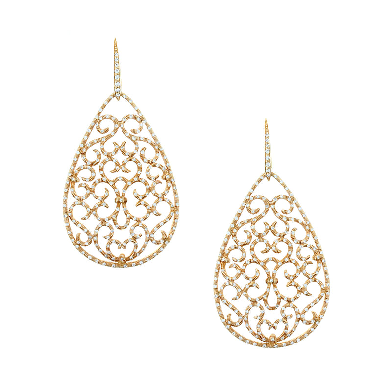 Diamond Gold Drop Earrings