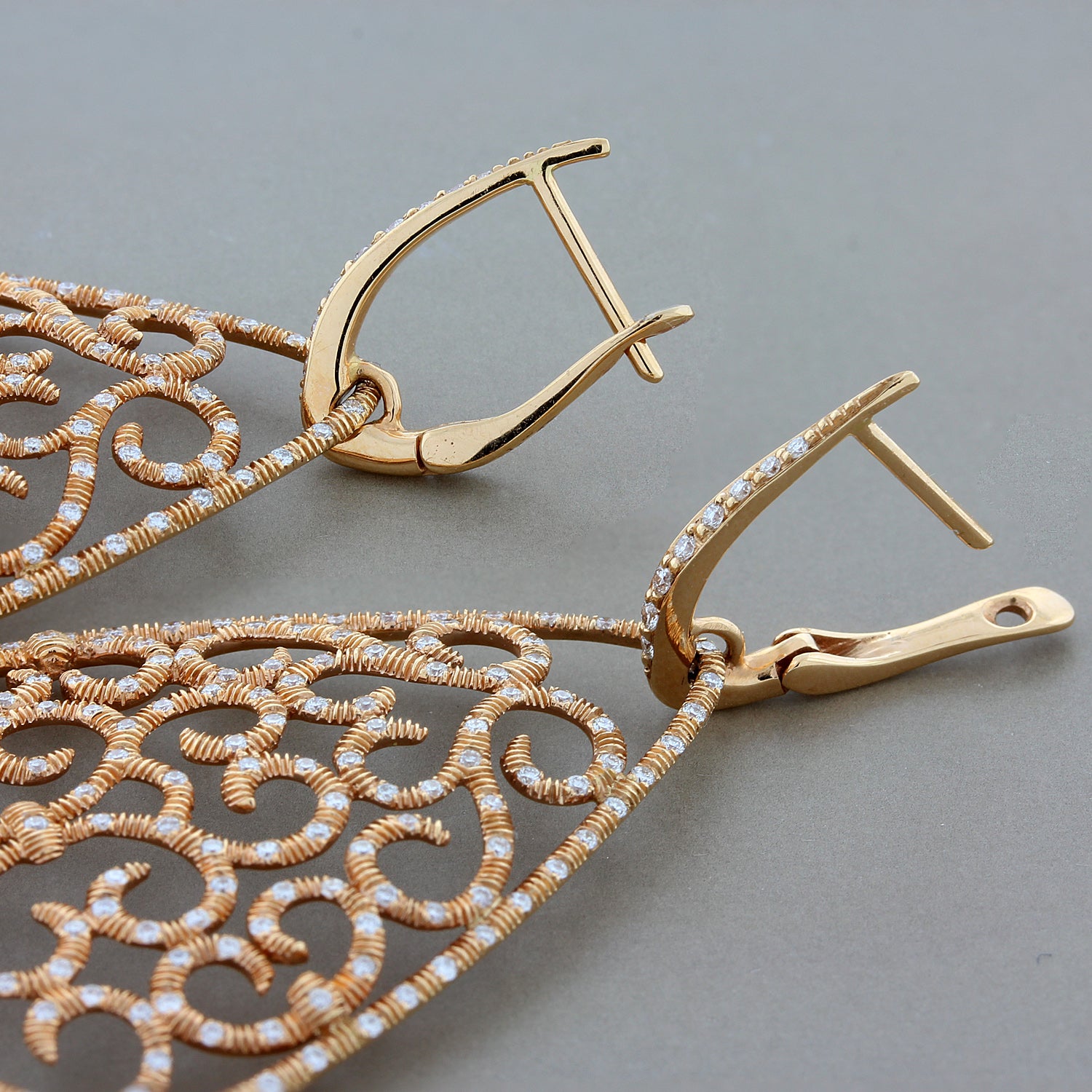 Diamond Gold Drop Earrings