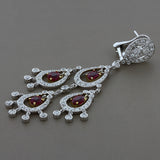 Ruby Diamond Gold Chandelier Earrings