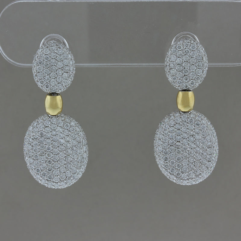 Diamond Two-Tone Gold Drop Earrings