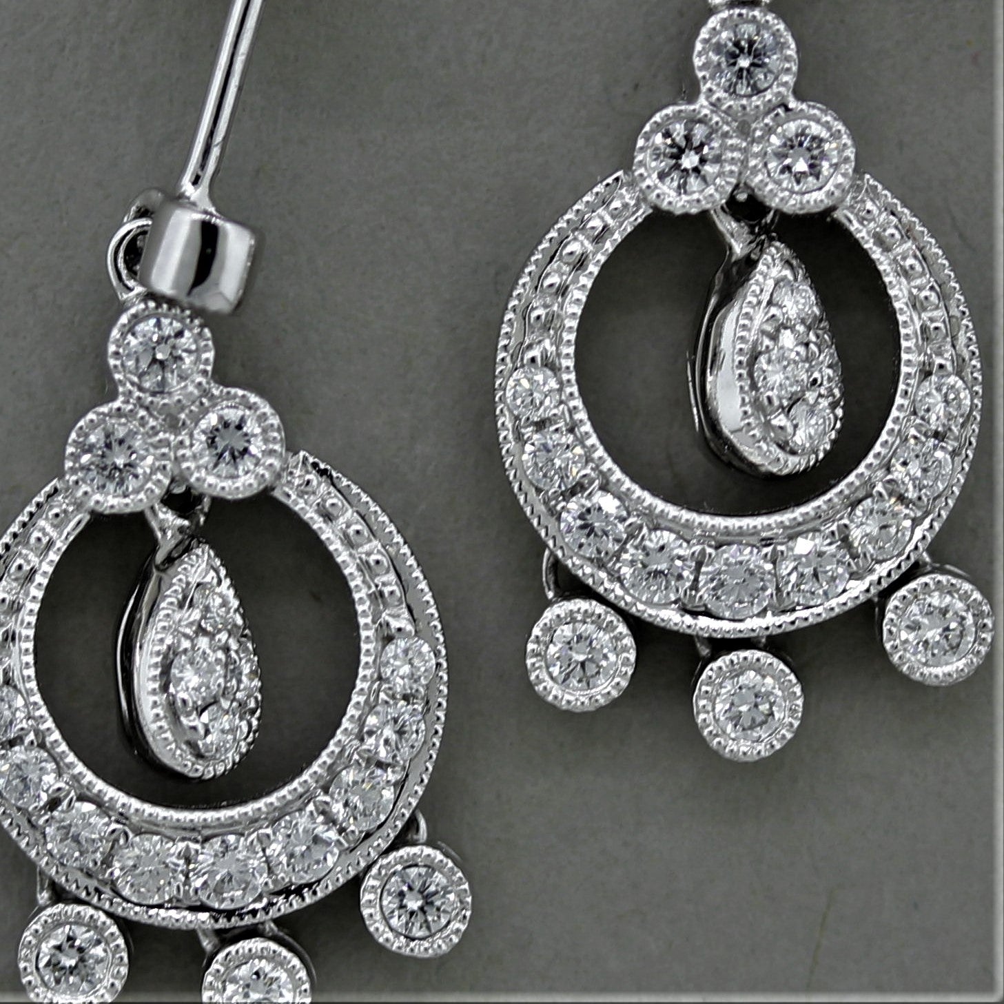 Diamond Dangle Gold Drop Earrings