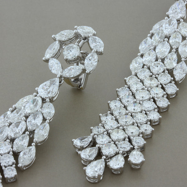 Diamond Gold Chandelier Earrings