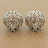 Diamond Gold Sphere Filigree Earrings