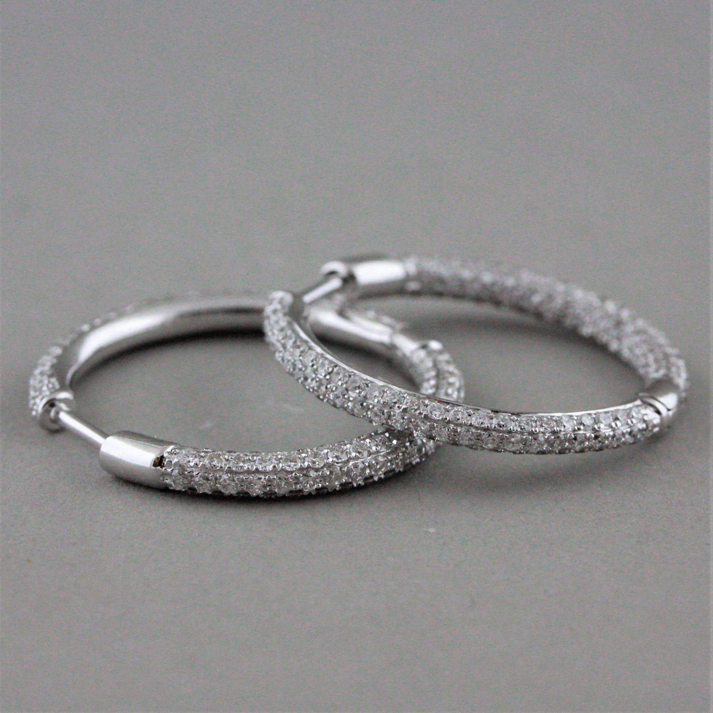 Diamond Pavé Gold Hoop Earrings