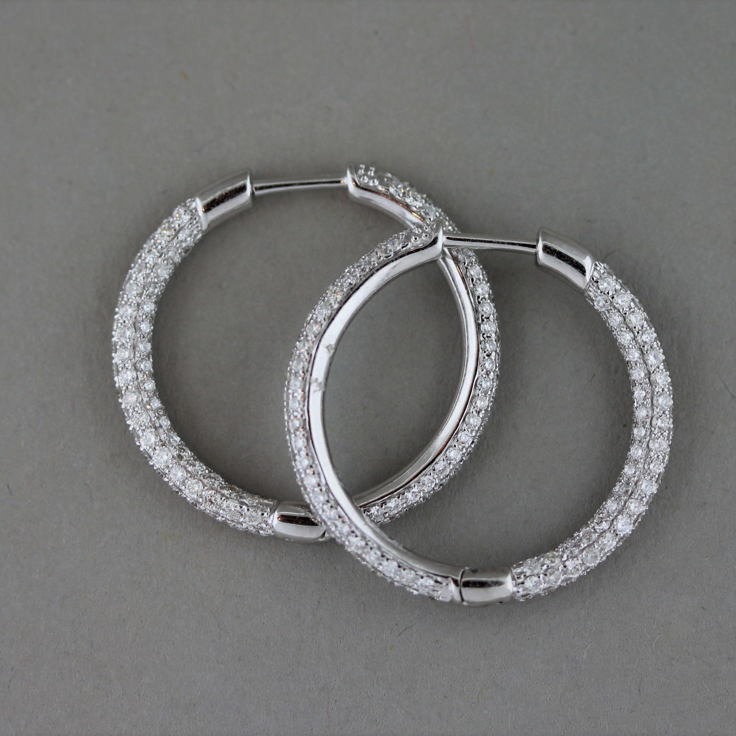 Diamond Pavé Gold Hoop Earrings