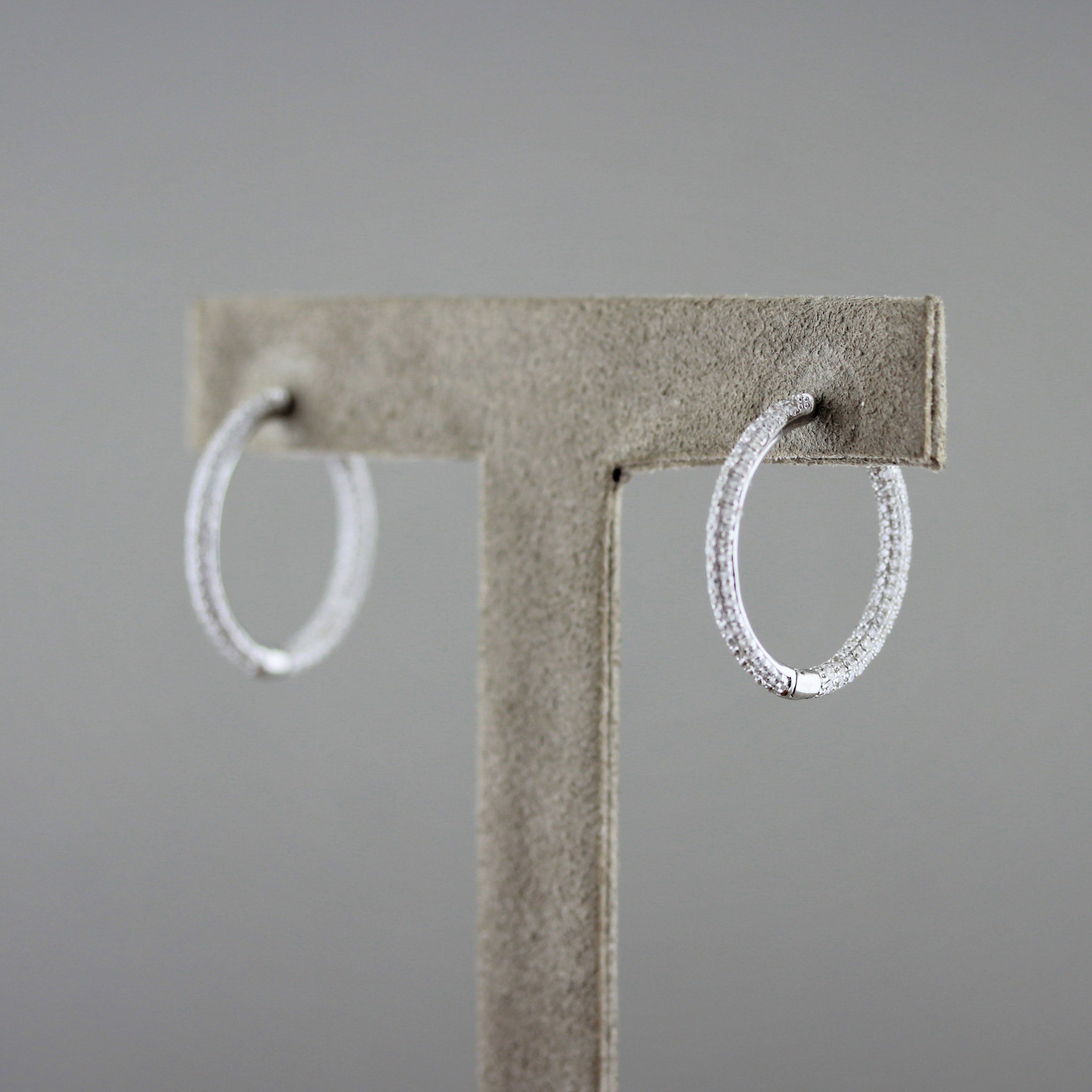 Diamond Pavé Gold Hoop Earrings