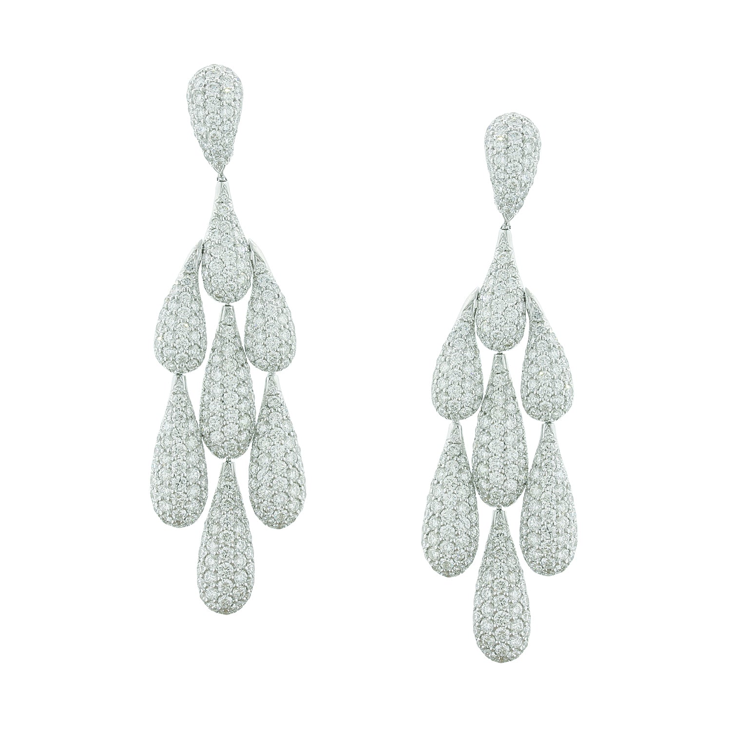 Diamond Gold Chandelier Drop Earrings