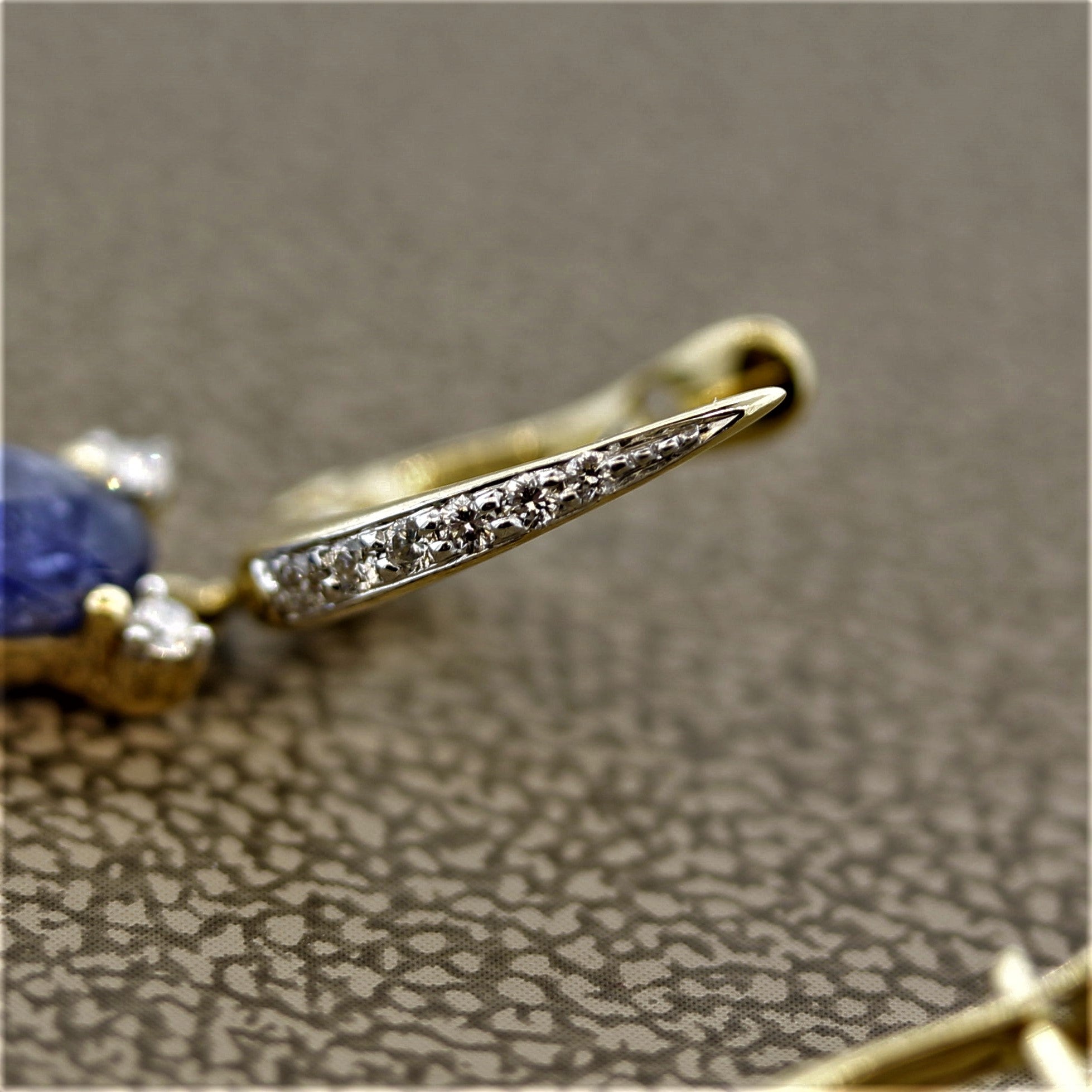 Sapphire Jade Diamond Gold Drop Earrings