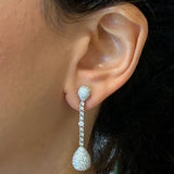 Diamond Pave Gold Drop Earrings