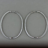 Diamond Gold Oval Hoop Earrings