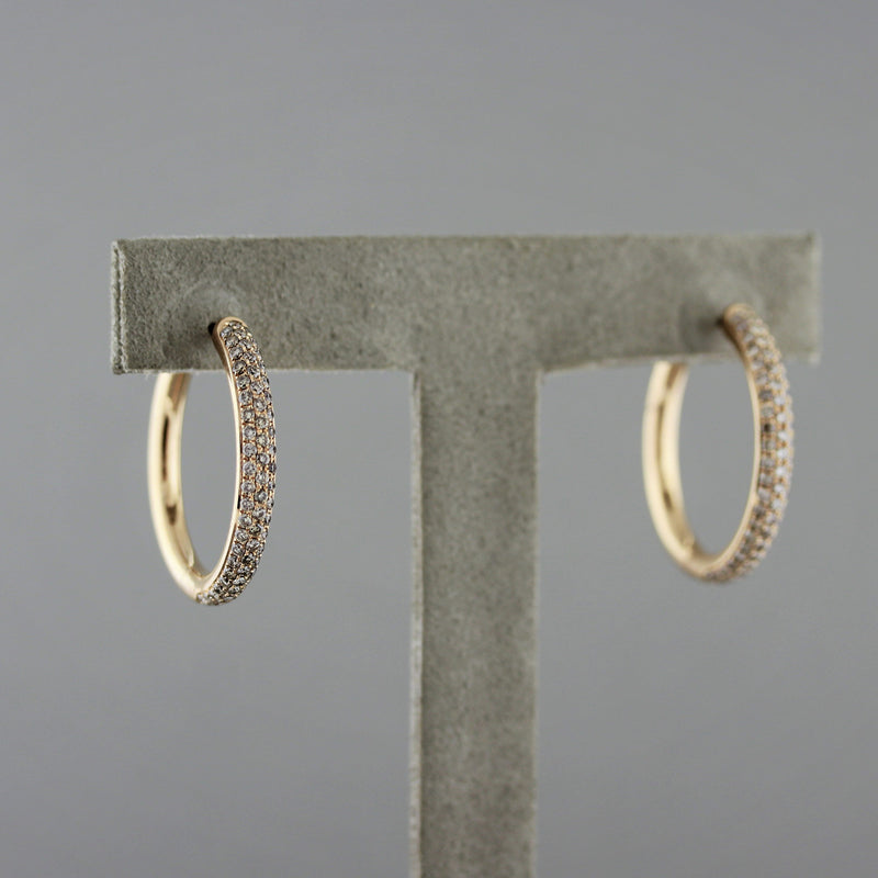 Diamond Pavé Gold Hoop Earrings