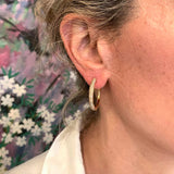 Diamond Pavé Gold Hoop Earrings
