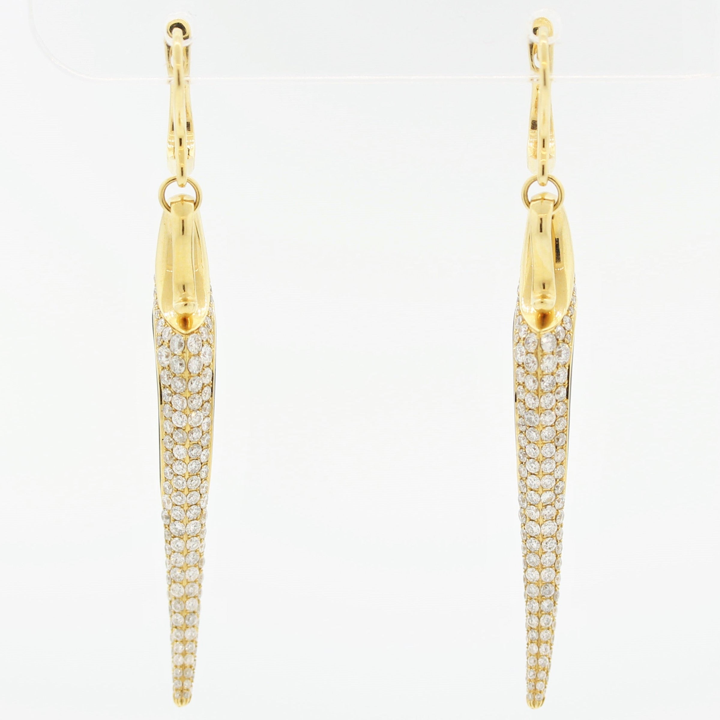 Diamond Tiger’s Eye Gold Drop Earrings