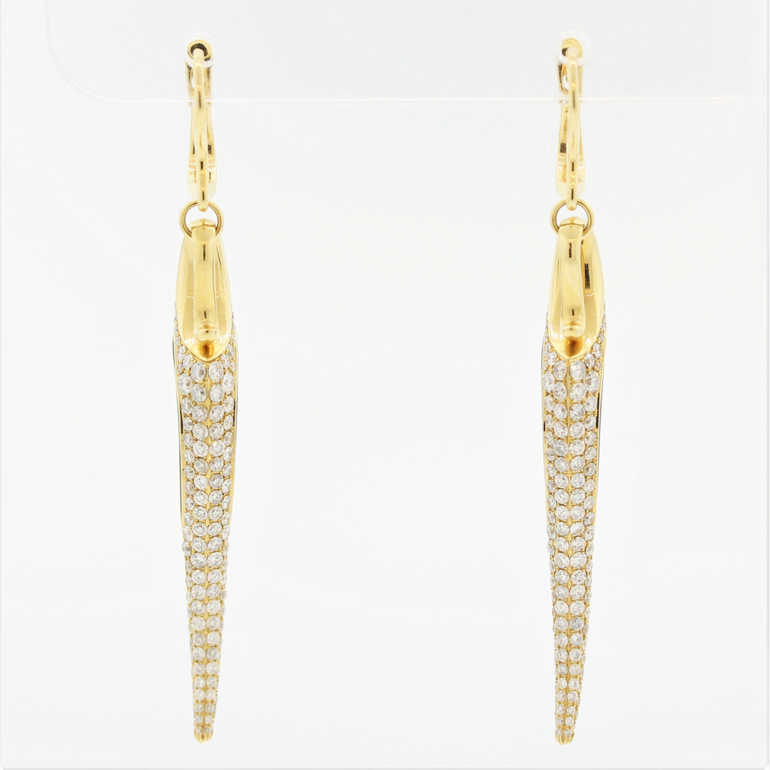 Diamond Tiger’s Eye Gold Drop Earrings