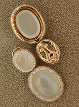 Moonstone Diamond Gold Drop Earrings