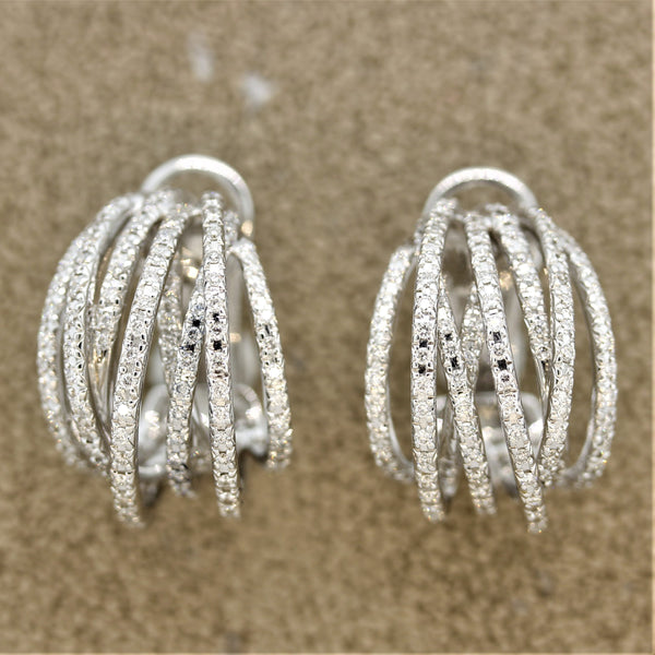 Diamond Gold “Crossover” Earrings