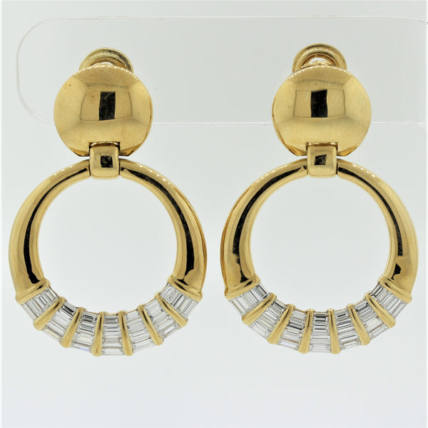 Italian Diamond Gold Door Knocker Earrings