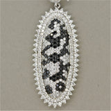 White & Black Diamond Turquoise Gold Drop Earrings