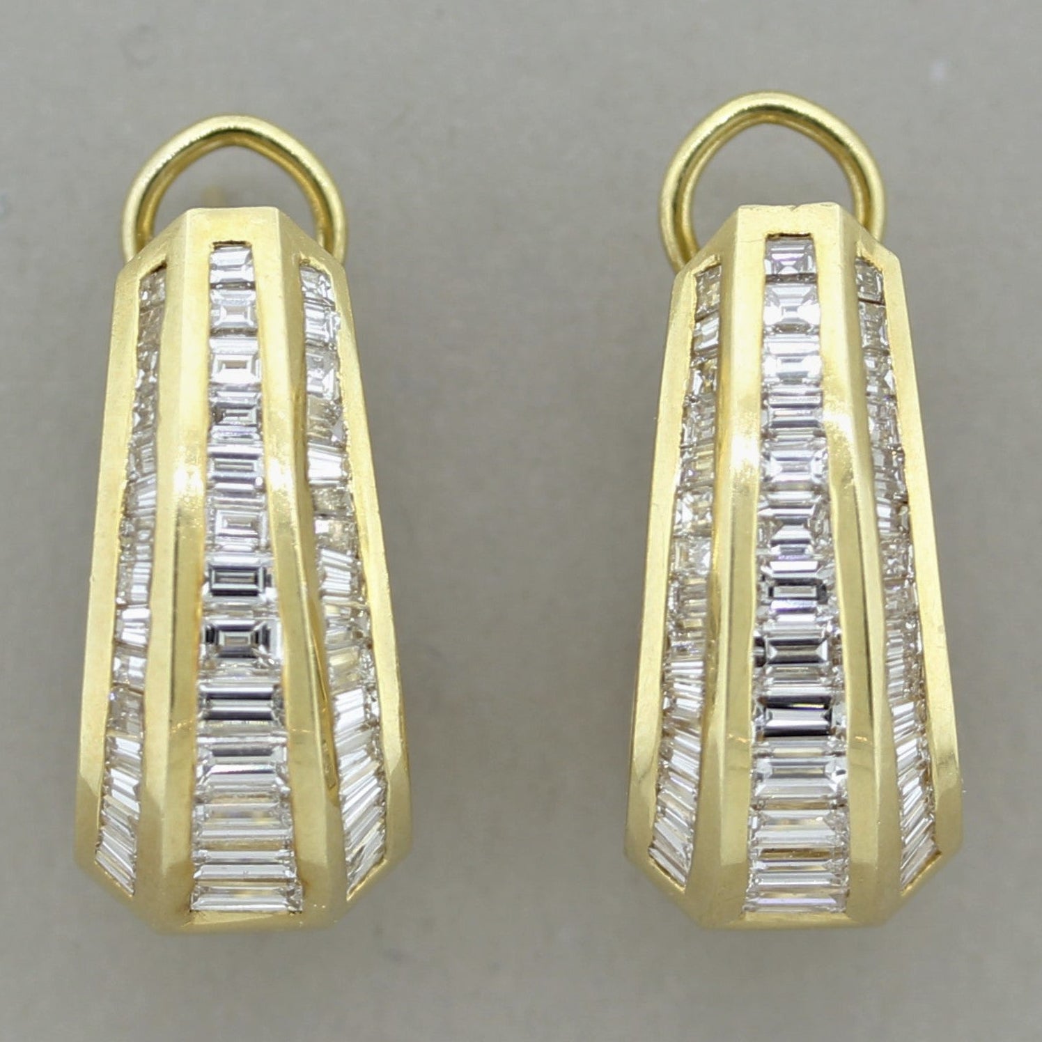 Long Diamond Gold Cascade Earrings, Circa 1970’s