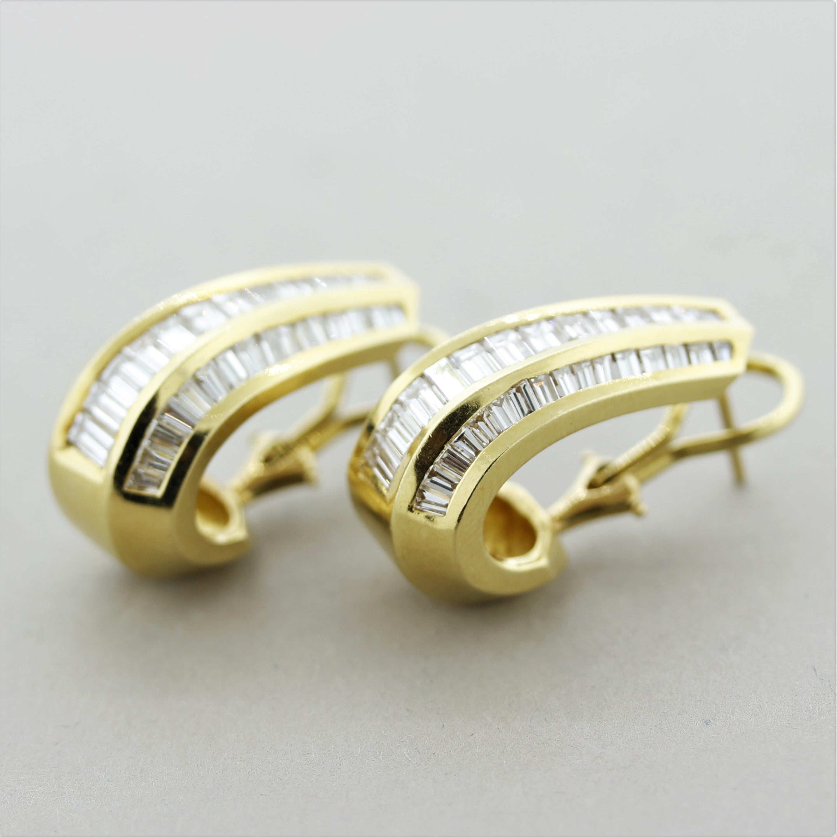 Long Diamond Gold Cascade Earrings, Circa 1970’s