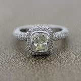 Cushion Diamond Gold Bezel Set Engagement Ring