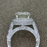 3.29 Carat Round Diamond Platinum Engagement Ring