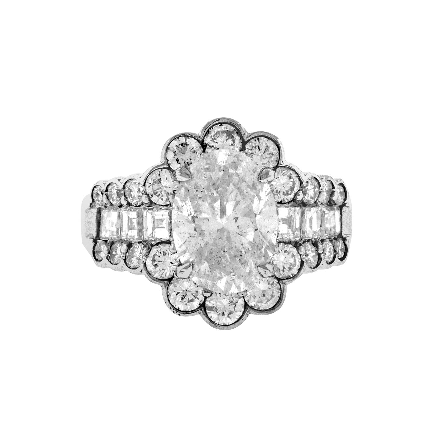 2.52 Carat Oval-Shape Diamond Platinum Ring