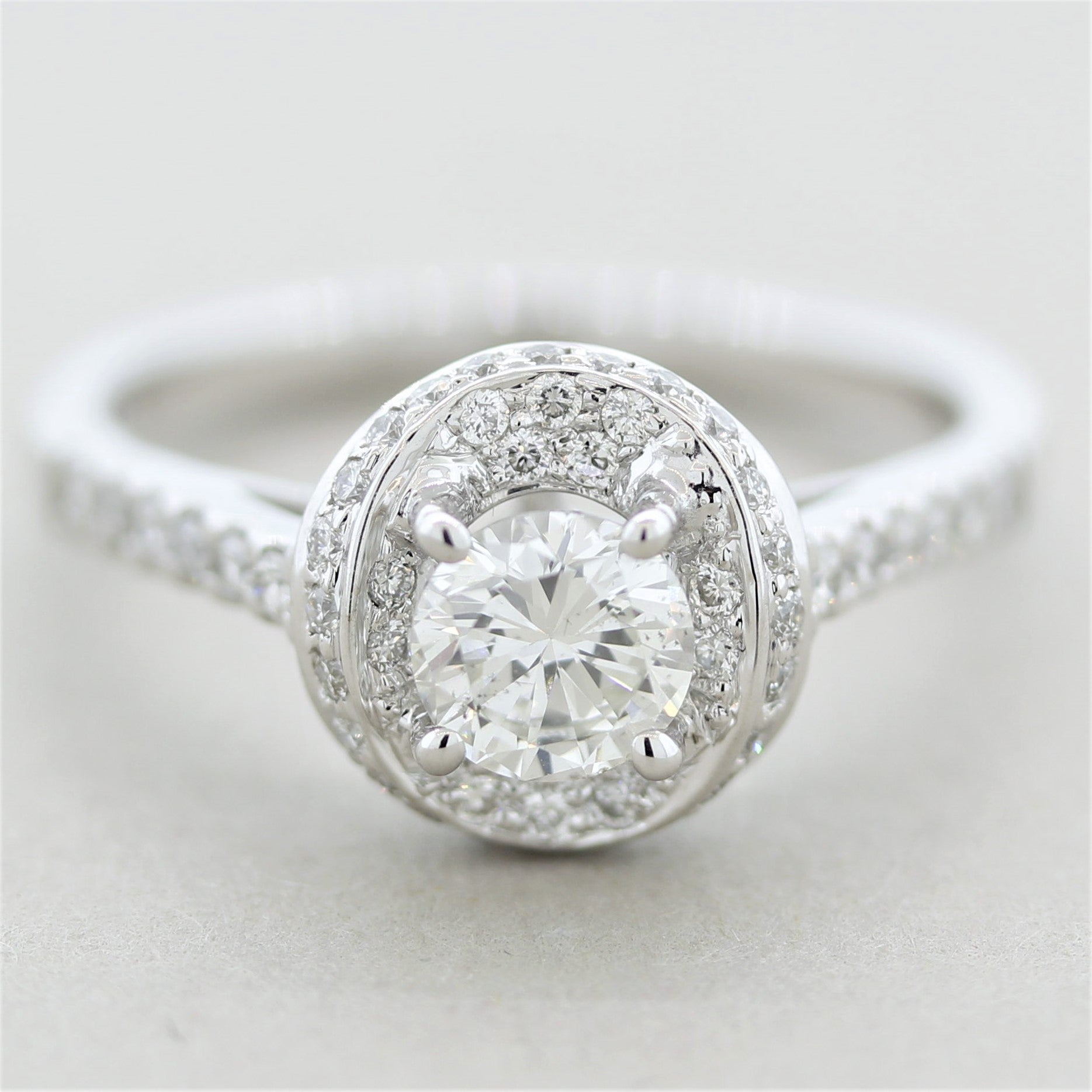 0.58 Carat Round Diamond Gold Engagement Ring