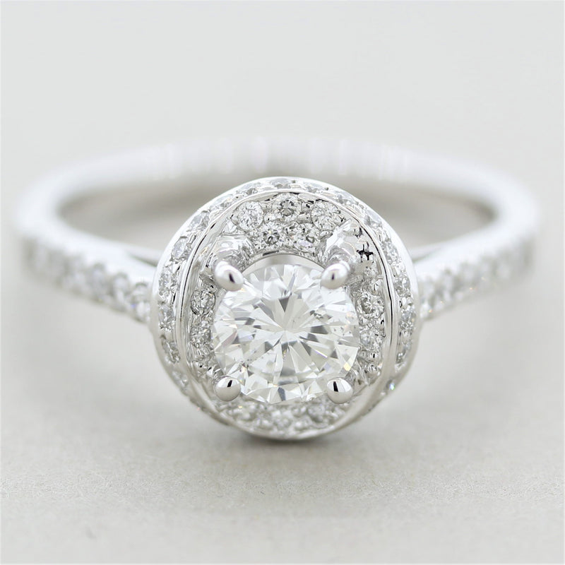 0.58 Carat Round Diamond Gold Engagement Ring
