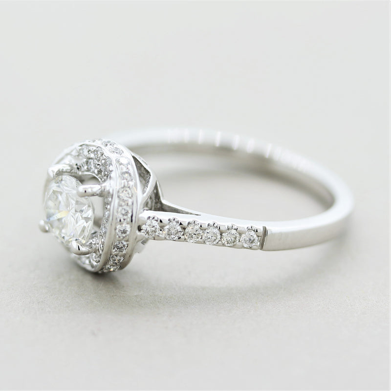 0.58 Carat Round Diamond Gold Engagement Ring