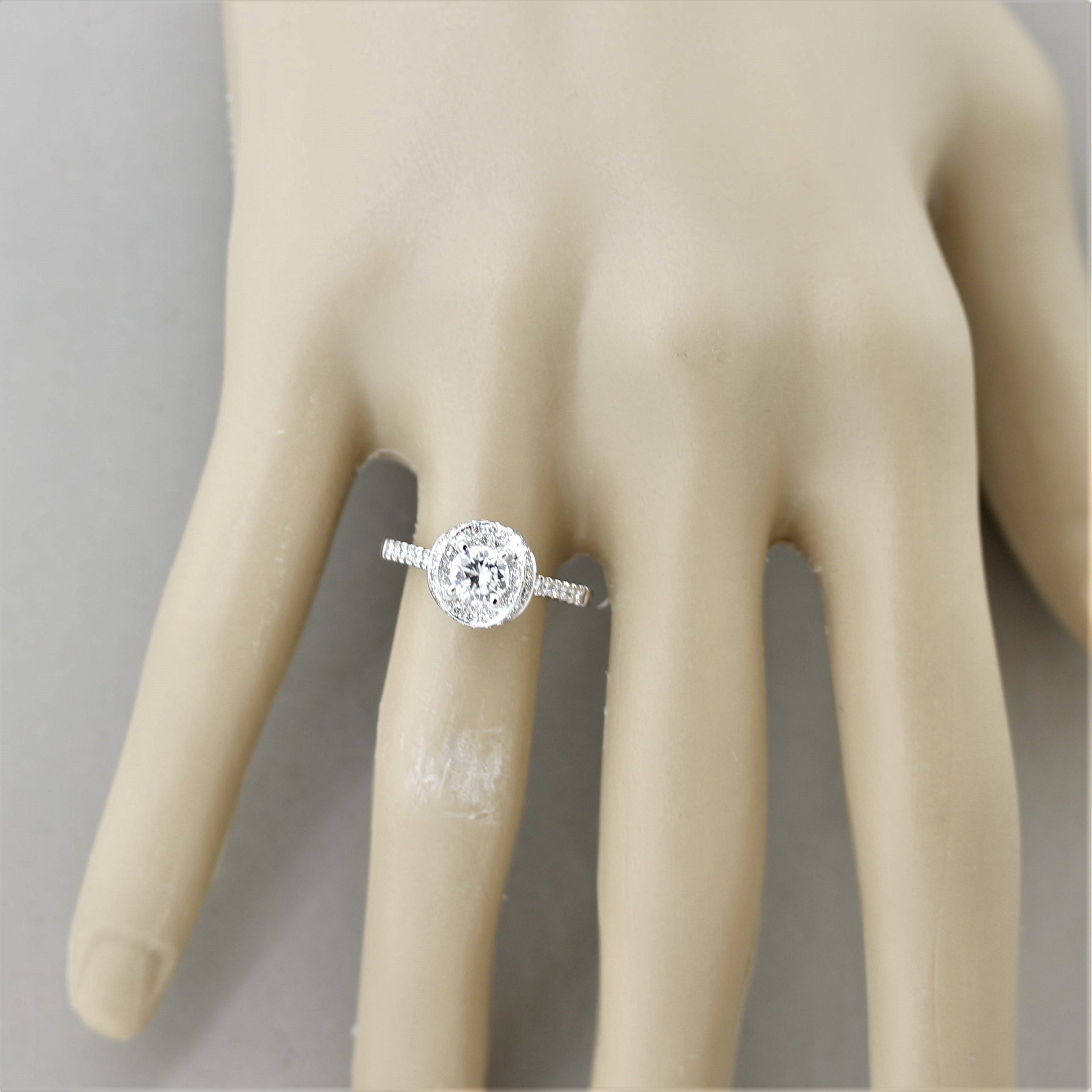 0.58 Carat Round Diamond Gold Engagement Ring