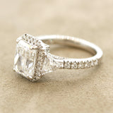 3.04 Carat D-Internally Flawless Radiant Diamond Platinum Ring, GIA Certified