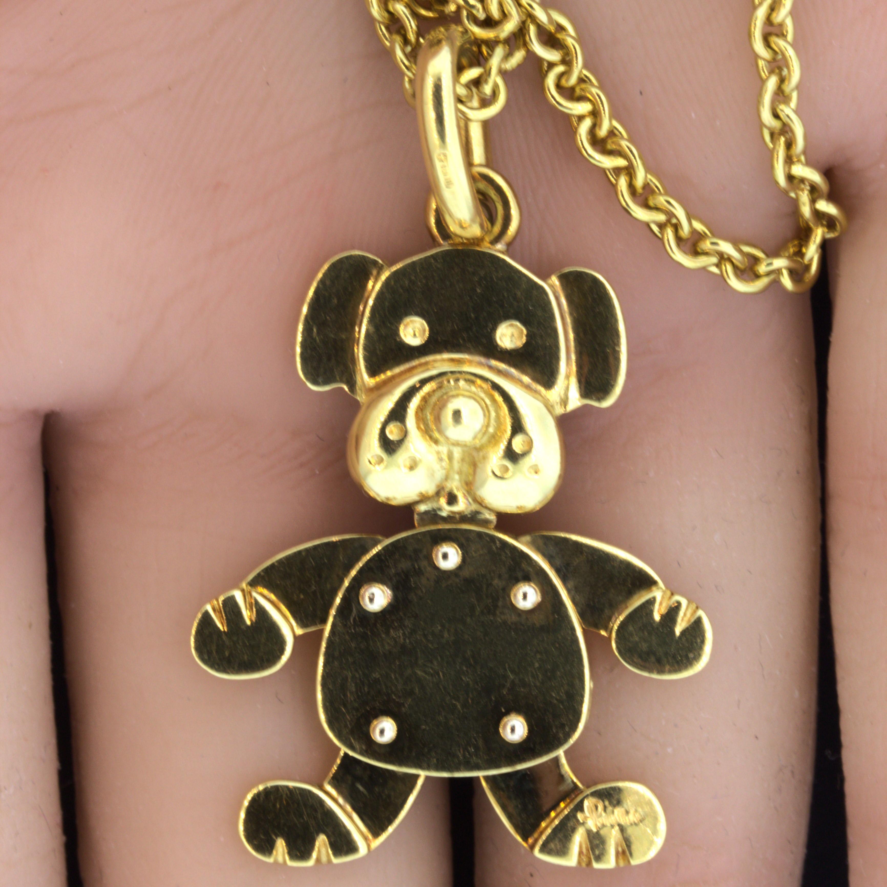 Pomellato 18k Yellow Gold Puppy Dog Pendant Necklace