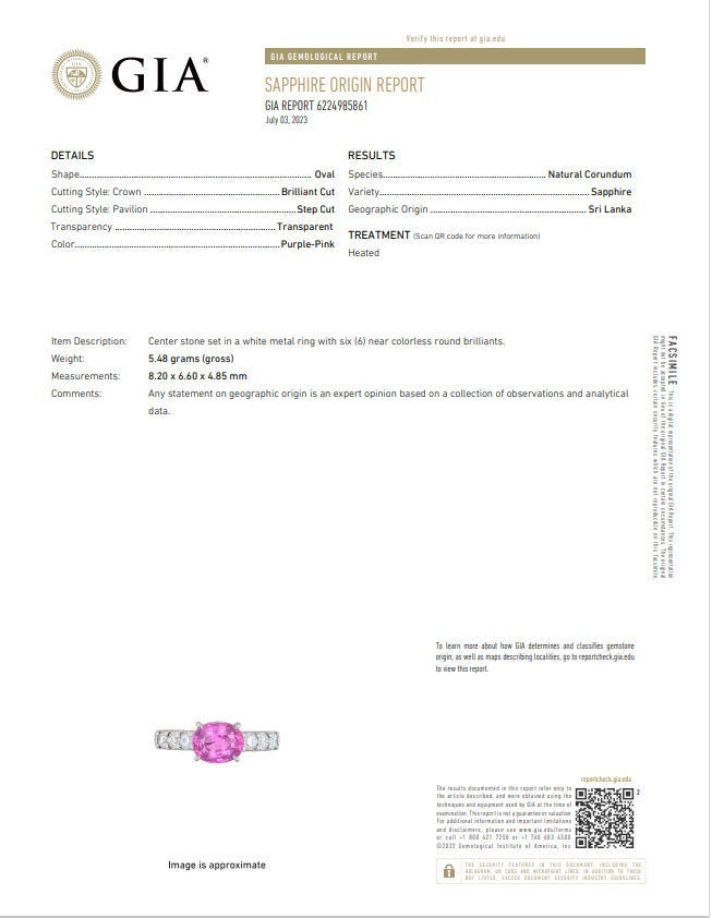 Exceptional 2.36 Carat Hot-Pink Sapphire Diamond Platinum Ring, GIA Certified