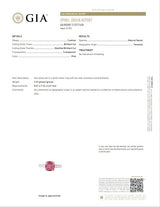 2.11 Carat Fine Pink Spinel Diamond Platinum Ring, GIA Certified