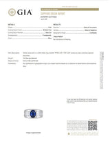 2.05 Carat No-Heat Blue Sapphire Diamond Platinum Band Ring, GIA Certified