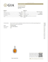 9.21 Carat Orange Sapphire Diamond 14k White Gold Drop Pendant, GIA Certified