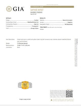 9.41 Carat Yellow Sapphire Diamond Platinum Ring, GIA Certified