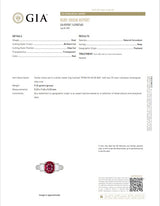3.48 Carat Gem Ruby Diamond Platinum 3-Stone Ring, GIA Certified