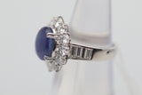 7.56 Carat Star Sapphire Diamond Platinum Ring