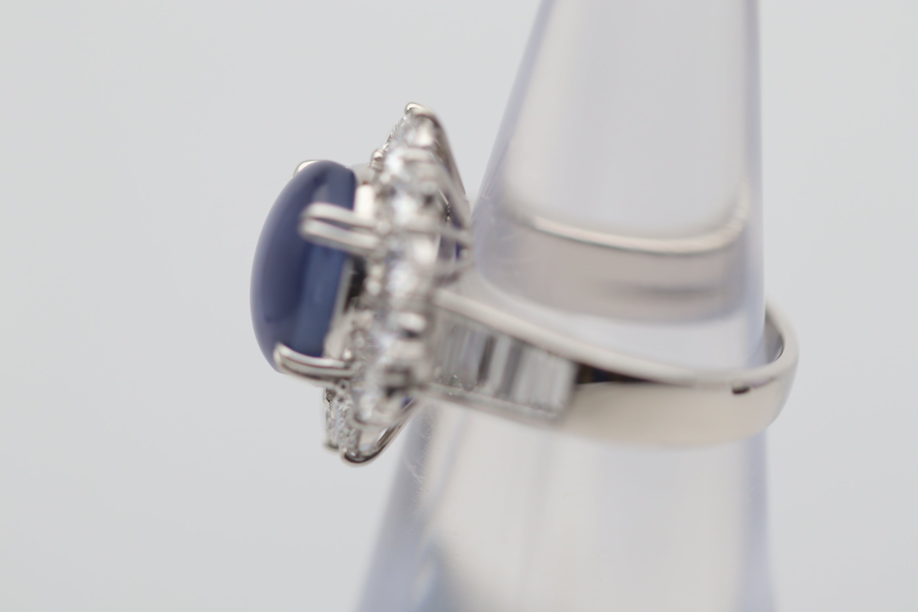 7.56 Carat Star Sapphire Diamond Platinum Ring