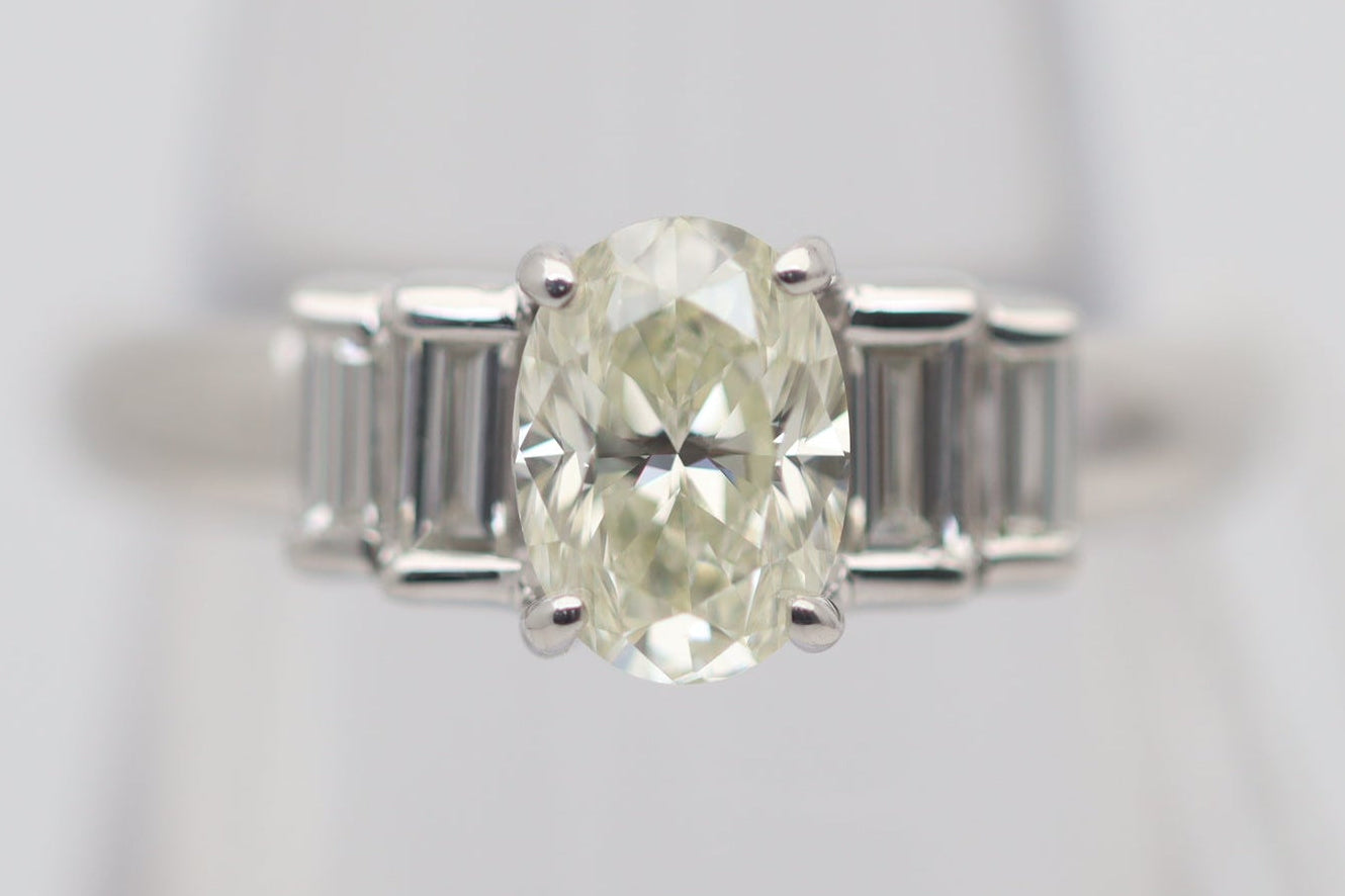 1.04 Carat Oval Diamond Platinum Engagement Ring