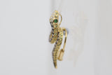 Diamond Sapphire Tsavorite Gold Snake Pendant-Pin