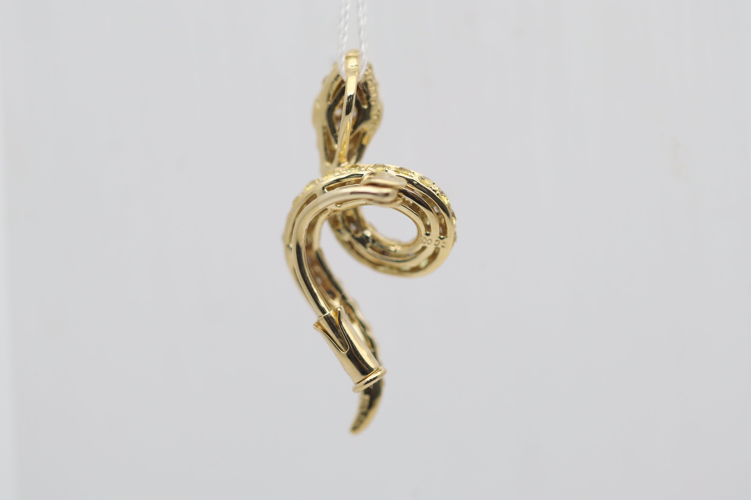 Diamond Sapphire Tsavorite Gold Snake Pendant-Pin