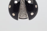 Diamond Onyx Emerald Gold Ladybug Pendant Brooch