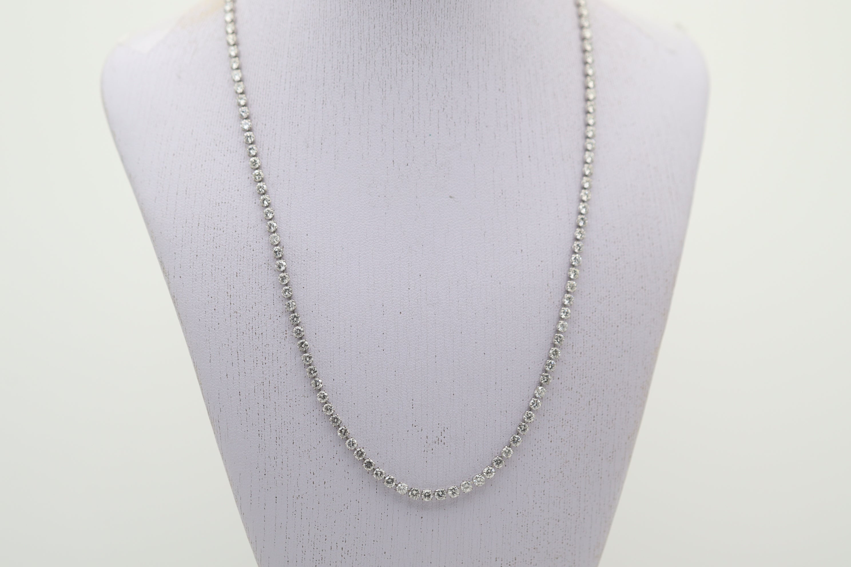 Diamond Platinum Tennis Necklace, 10 Carats