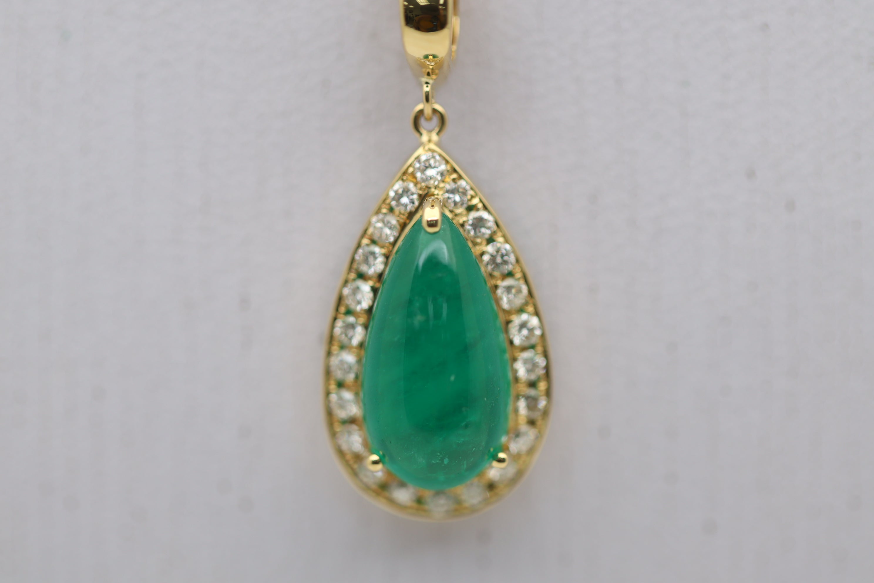 Emerald Drop Diamond Gold Pendant