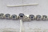Blue Sapphire Diamond Gold Tennis Necklace