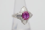 2.84 Carat Burmese Pink-Sapphire Diamond Platinum Ring, GIA Certified No-Heat
